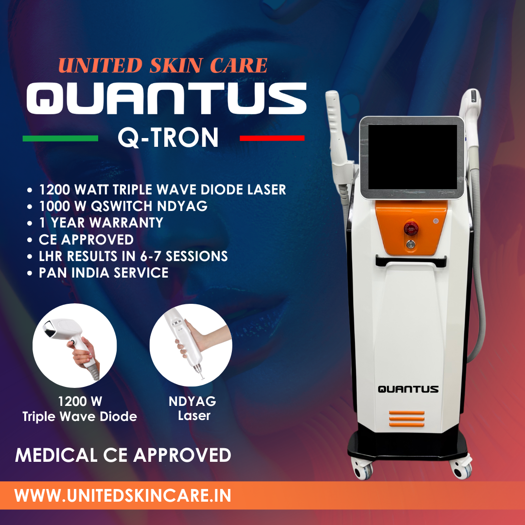 Quantus QTron Diode With Pico Laser 2 In 1 1200 Watt Diode Laser and Hair Removal + 1000 Watt Pico Laser