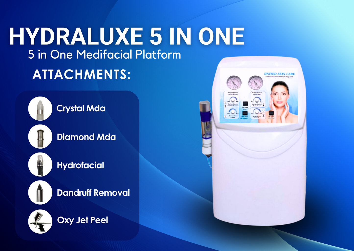 USC Hydra Luxe Hydrafacial 5 In 1 Hydra Jet With Aqua Facial Machine | H202 Hydrafacial Machine