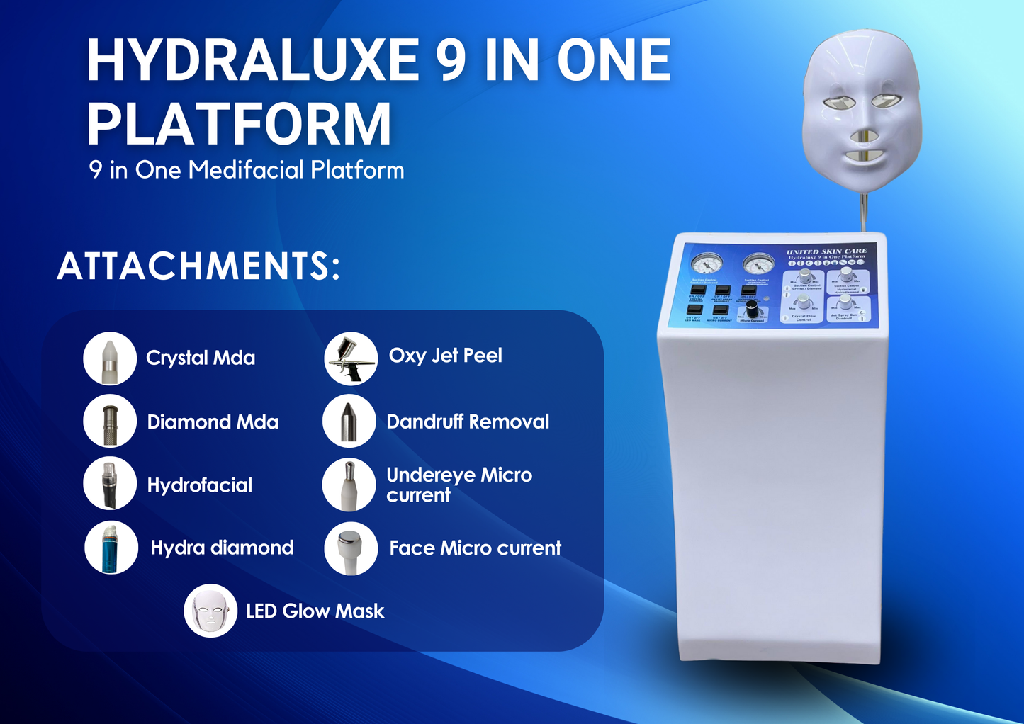 Hydraluxe Hydrafacial 9 in One | Made in India | 2 Years Warranty | 9 in One Medifacial Platform