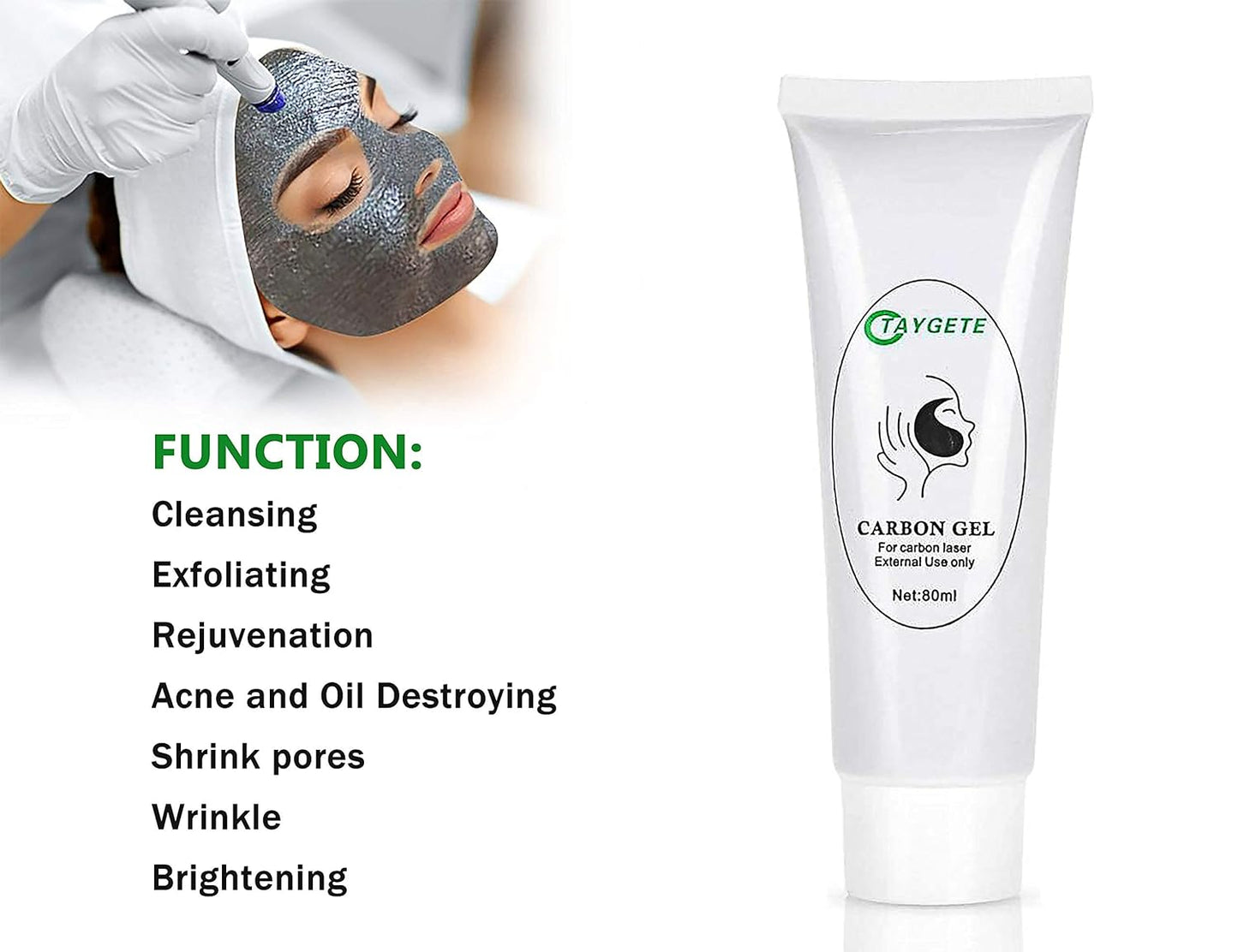 Carbon Gel | 80ml Gel Peel Cream Carbonfacial | Oil Cleansing, Rejuvenation, Acne Treatment | NdYAG QSwitch Laser